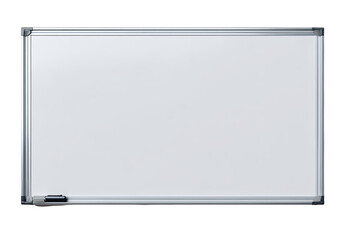Rectangular blank whiteboard with a metal frame