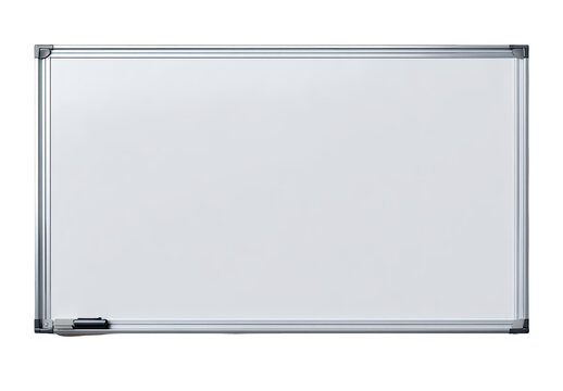 Rectangular blank whiteboard with a metal frame