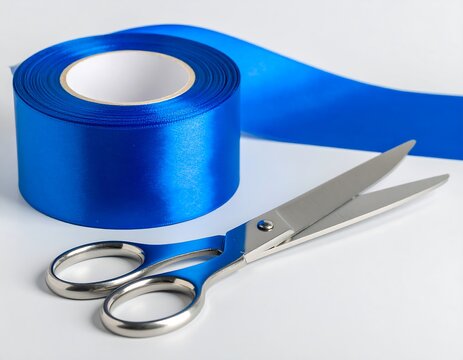 Blue ribbon and scissors (2)