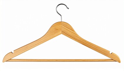 wooden hanger isolated on white backlground