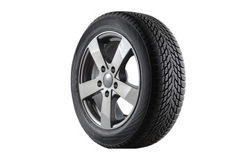  Winter tire with alurim on free On isolated transparent PNG background.