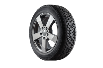  Winter tire with alurim on free On isolated transparent PNG background.