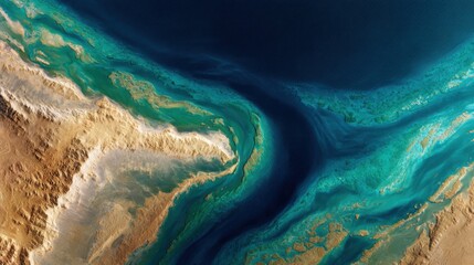 desert meets turquoise ocean coast