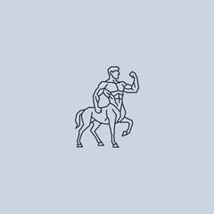 Centaur line art minimalist logo design.