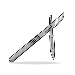 Illustration of two surgical scalpels, one crossing the other.