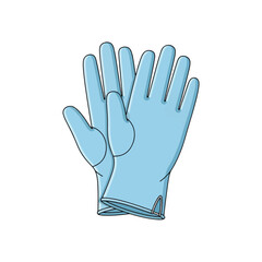 A pair of light blue protective or disposable gloves, commonly used for hygiene, medical, or cleaning purposes.