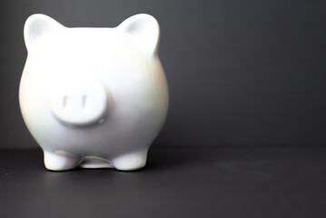 Piggy bank on a dark background - Money Saving concept