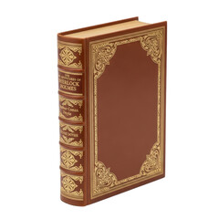 A leather-bound edition of 'The Adventures of Sherlock Holmes' with gold detailing on the spine and cover.