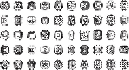 Abstract geometric patterns collection diverse futuristic design elements unique shapes repeating textures vector