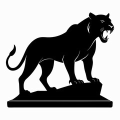 Silhouette vector art illustration of an angry panther