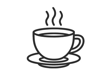 Obraz premium Coffee cup icon with steam rising, hot beverage symbol for graphic design, digital apps, café concept, vector cartoon illustration with transparent background, ordered set for commercial use