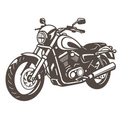 Detailed vector illustration of a classic motorcycle with a brown and white color scheme