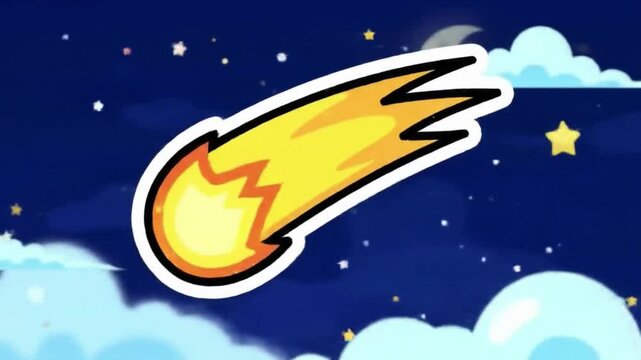 Animation meteor space vector logo