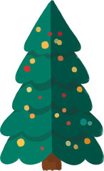 Decorated christmas tree, Christmas Tree Illustrations in Different Styles.