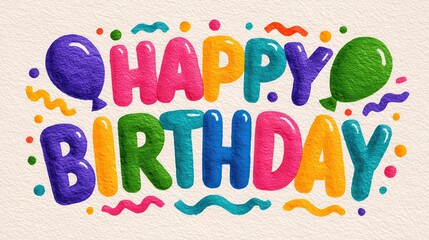 Celebrate joyfully with vibrant happy birthday balloons and confetti for any festive occasion