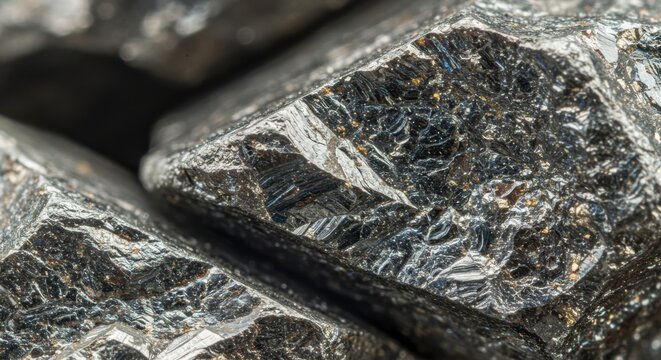 Close-Up of Ferrotitanium Alloy &ndash; Raw Metallic Material for Steel and Industrial Applications 