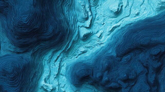 Underwater Topography: A visualization of underwater topography showcasing the intricate and stunning features of the ocean floor with swirling patterns. 