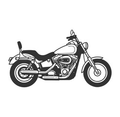 Obraz premium Vector illustration of a black and white classic motorcycle for design projects