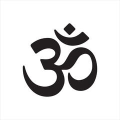  Om Symbol icon silhouette vector with white background