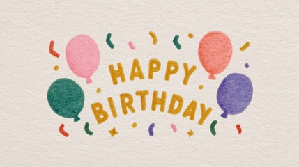Celebrate joyfully with vibrant balloons and festive confetti for any happy birthday occasion