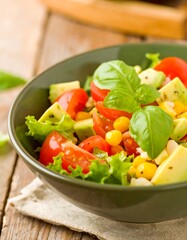 Colorful salad in bowl