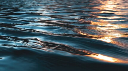 Dancing Water: Close-up shot of water waves in the ocean and water's surface, sparkling in the natural sunlight, evokes a sense of calmness, beauty, and the mystery of water.