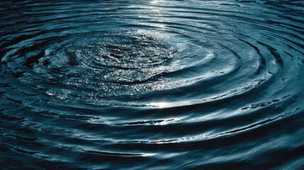 Ripples on Water: A mesmerizing view of concentric ripples expanding across the surface of serene water, reflecting the ambient light and creating a sense of tranquility. 