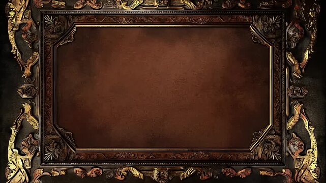 Opulent frame presentation for text or image with classic baroque design
