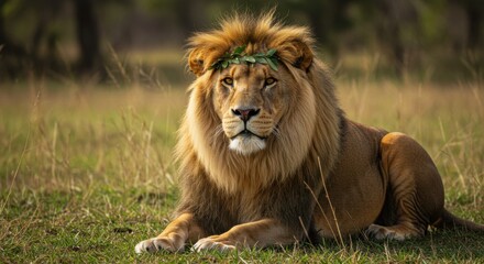 Obraz premium Lion in the Grass
