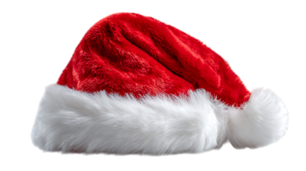 Santa hat isolated on transparent background.