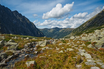 Hlinska dolina valley with Liptovske kopy mountain ridge in Tatra mountains in Slovakia © honza28683