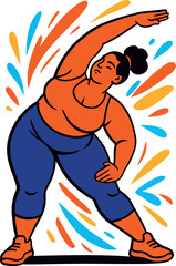 Woman doing a side stretch exercise active lifestyle