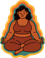 Meditating Woman with Aura illustration
