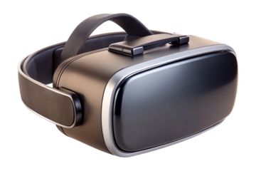Modern vr headset device isolated on a plain surface for technology and gaming content transparent background