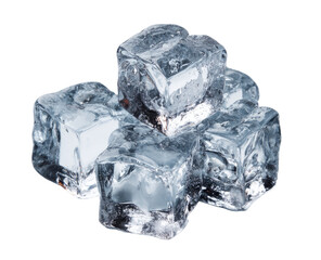 Clear ice cubes, stacked, close-up