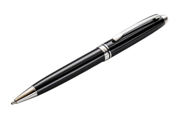 Sleek black ballpoint pen with silver accents (2)