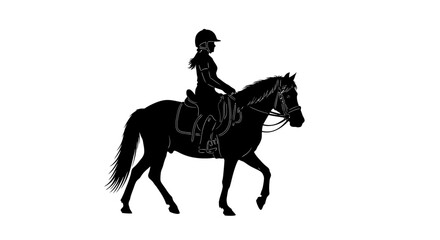Naklejka premium silhouette of a young rider and her horse a timeless equestrian bond, isolated on transparent background