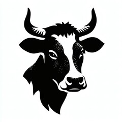holstein cow portrait stylized vector symbol