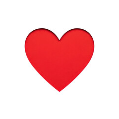 A red heart shape on a white background.