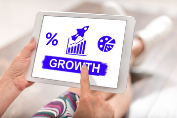 Growth concept on a tablet
