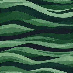 Abstract wavy textured pattern of greens and blacks