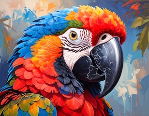 Obraz premium Colorful Parrot Portrait