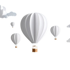 Fototapeta premium 3D illustration of white floating balloon on white background