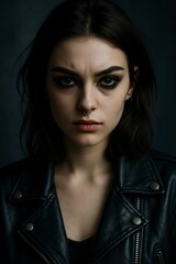 Fototapeta premium Alternative Style Portrait of Woman with Piercing