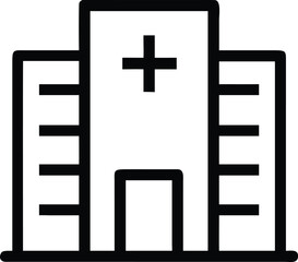 Fototapeta premium Hospital outline icon on white background