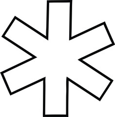 Obraz premium star of life outline icon on white background