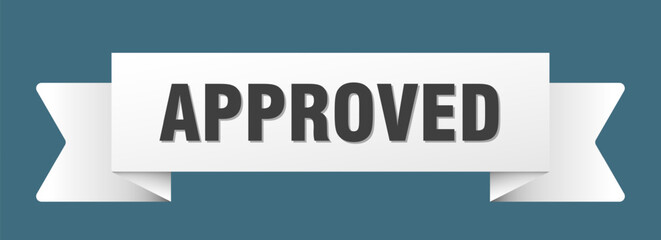 approved ribbon isolated on transparent background. approved ribbon