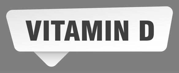 vitamin d sign. vitamin d white sticker isolated on gray background