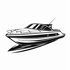 driving speed boat silhouette collection