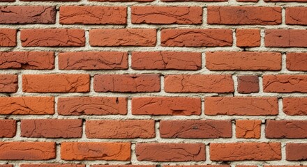 Red Brick Wall Texture: A meticulously detailed close-up reveals the rugged texture and warm hues of a classic red brick wall.